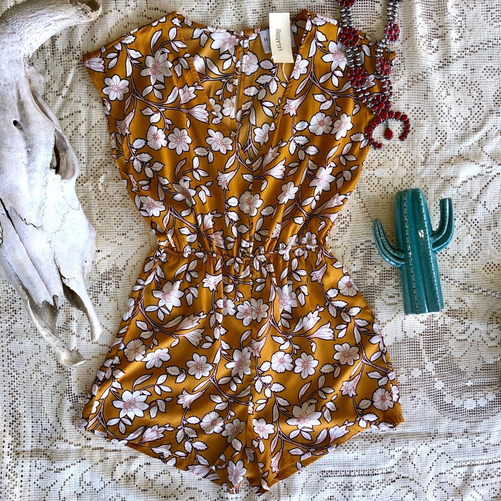 Floral Mustard Romper